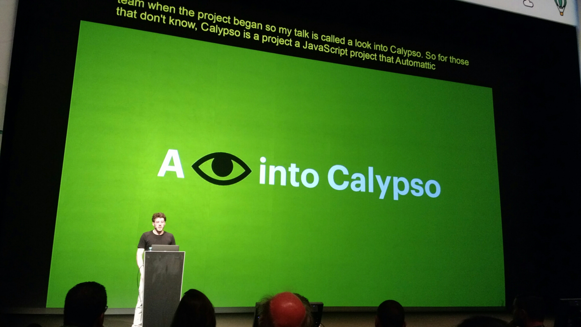 Matias talking about calypso at Wordcamp Europe